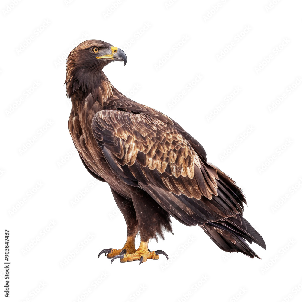 Brown eagle isolated on transparent background cutout PNG Brown eagle isolated on transparent background cutout PNG