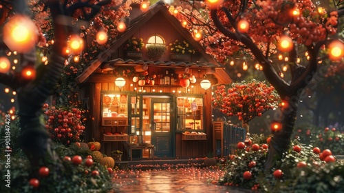 Wallpaper Mural Cozy Cottage in a Magical Forest Torontodigital.ca