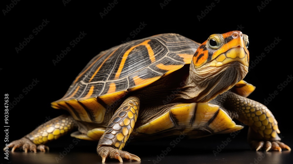 Obraz premium movement box turtle white background