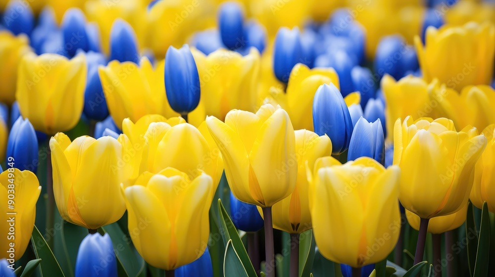 Fototapeta premium colors blue and yellow flowers