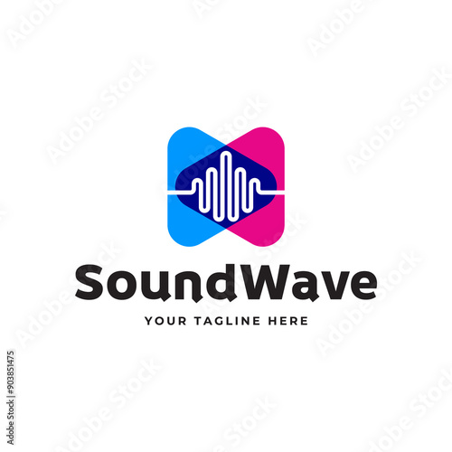 Colorful music bars visualization vector graphic design template.