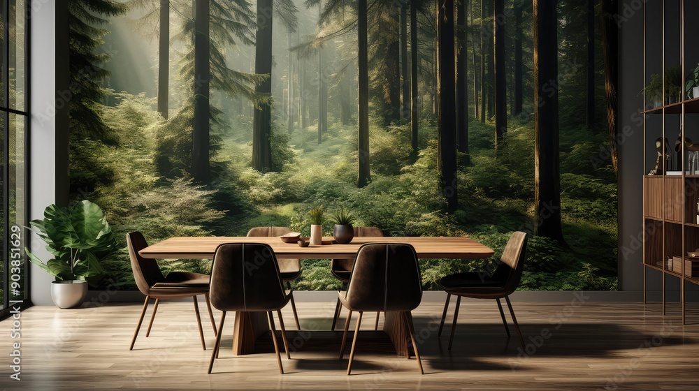 Fototapeta premium trees wallpaper interior