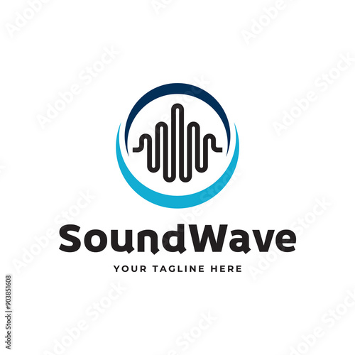 Colorful music bars visualization vector graphic design template.