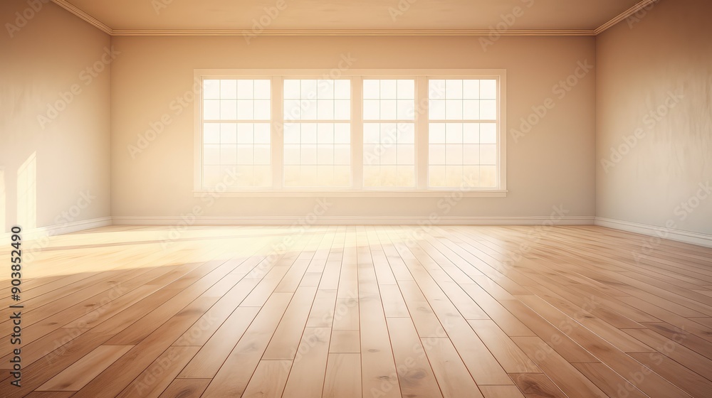 serene empty room with wood floor serene empty room with wood floor