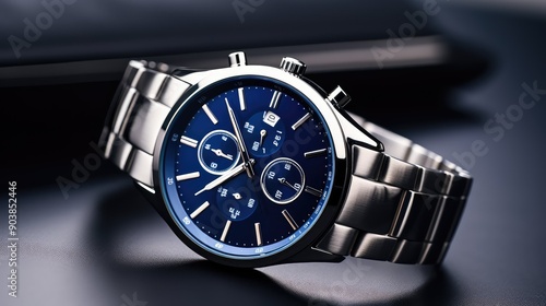 stainless blue watch