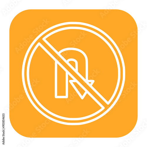 No U Turn Icon photo