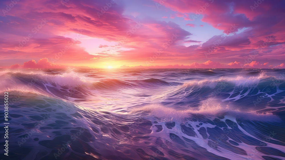 Obraz premium effect pink wave