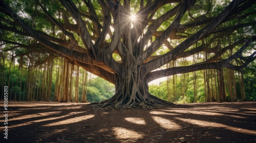 roots tropical tree background photo