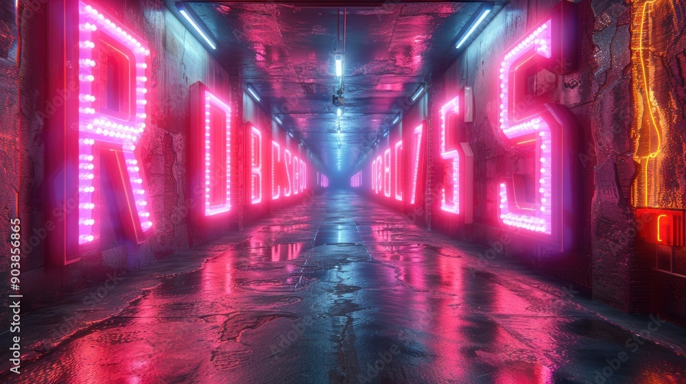 Neon Lights Tunnel Neon Lights Tunnel