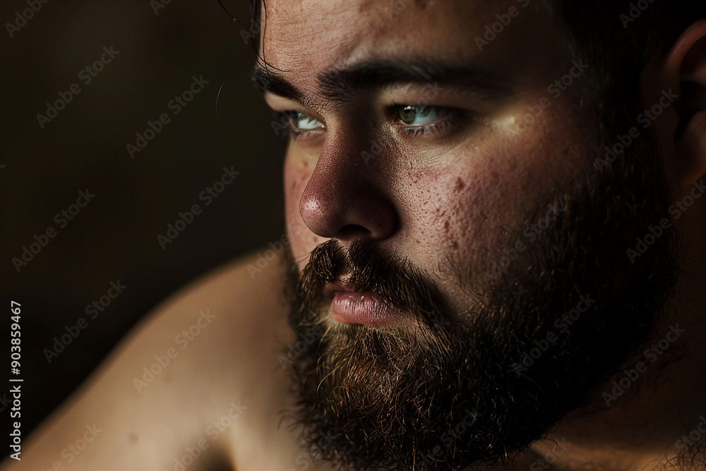 Created with generative AI picture of a smiling body positive man accepting his weight Created with generative AI picture of a smiling body positive man accepting his weight