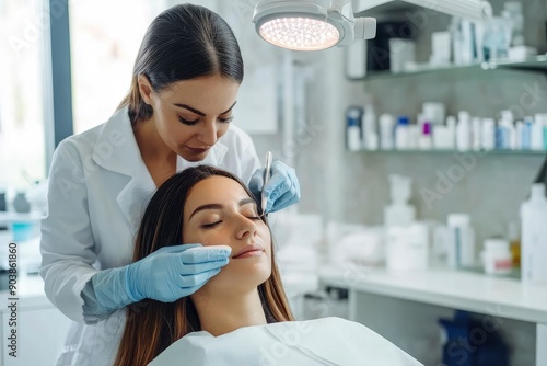 Cosmetologist doctor dermatologist in a beauty clinic , ai