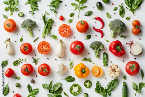 Vibrant and colorful AI generated image of assorted fresh organic fruits and vegetables