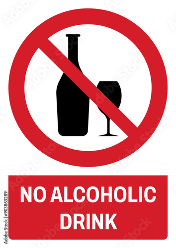 ISO prohibition safety signs_no alcoholic drink size a4/a3/a2/a1