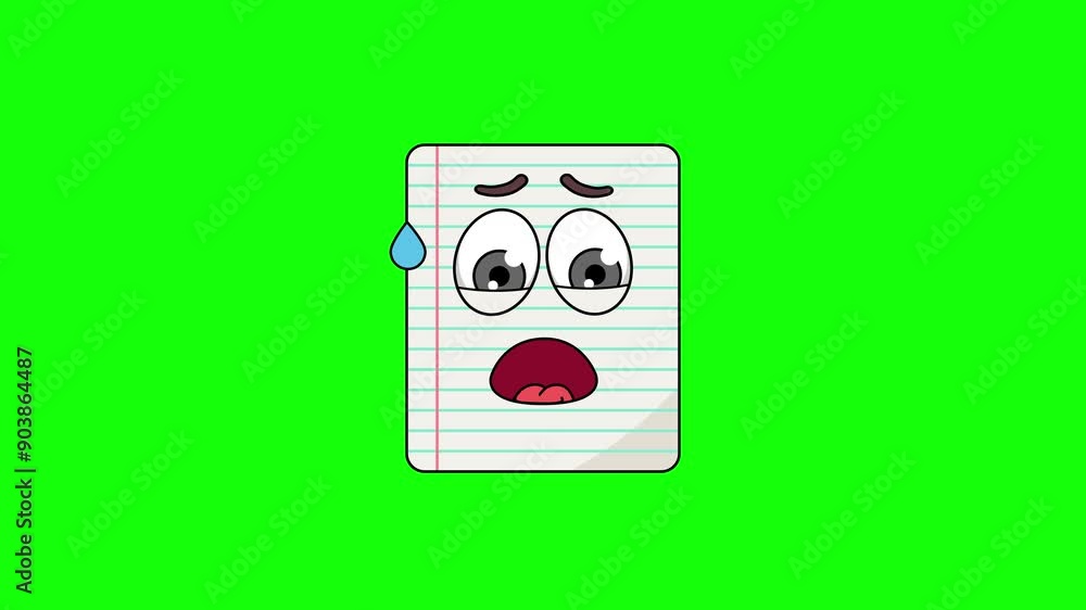 paper emoticon with an expression of sweltering, hot, sweating paper emoticon with an expression of sweltering, hot, sweating