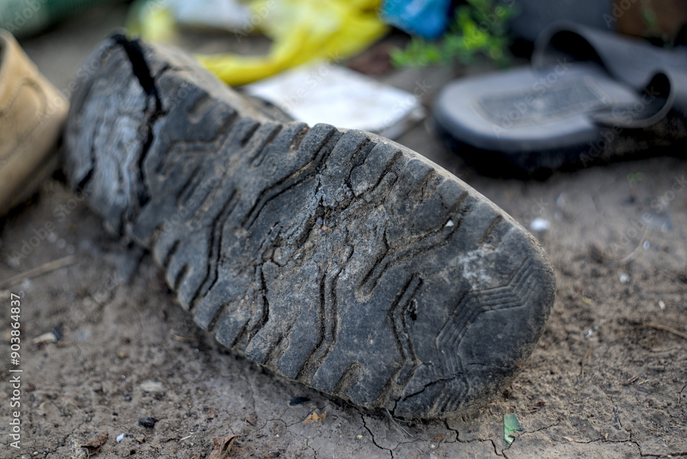 Worn out sole of a shoe