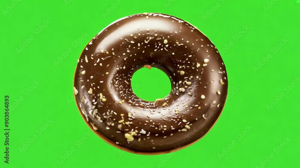 Chocolate Glazed Donut with Sprinkles green screen background with Ai generated.
Chocolate Glazed Donut with Sprinkles green screen background with Ai generated.