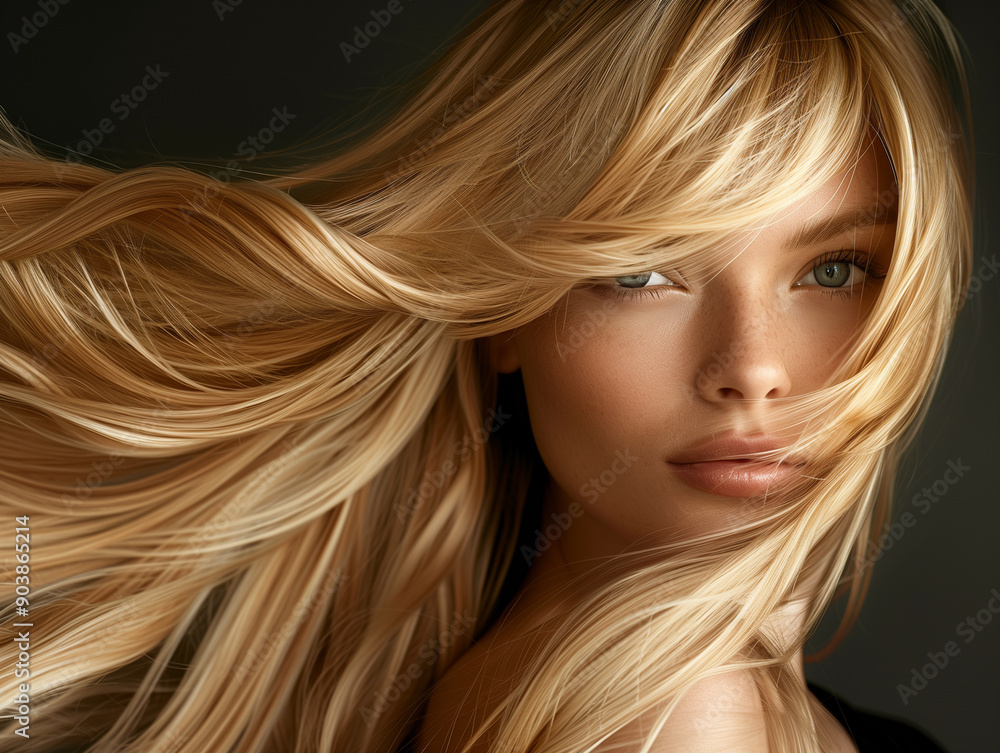 A model with perfect long blonde hair A model with perfect long blonde hair