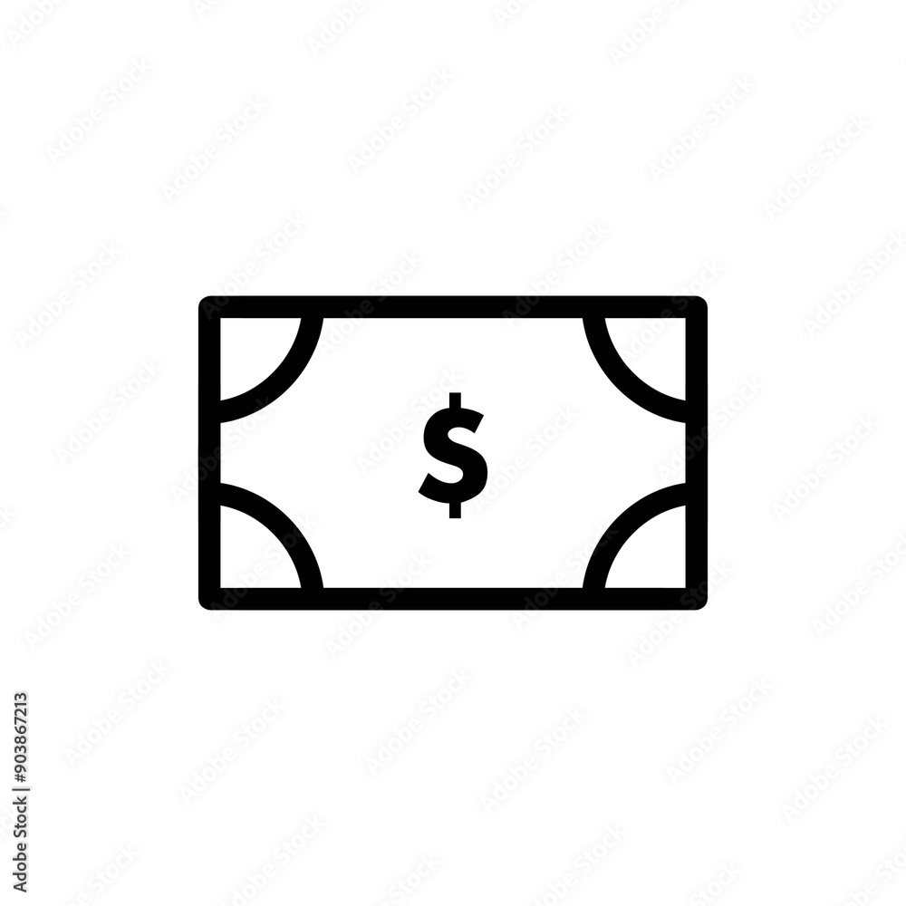 Dollar bill icon with simple and modern design Dollar bill icon with simple and modern design