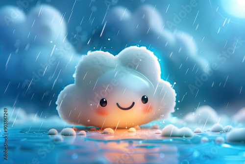 a cute raincloud character