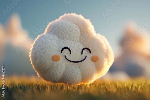a cute cloud character