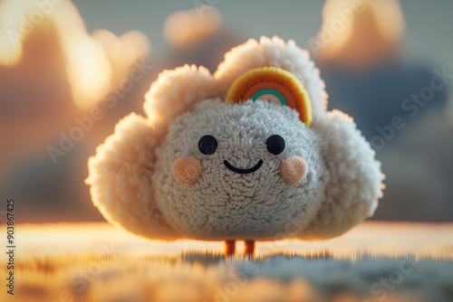 a cute rainbow character 