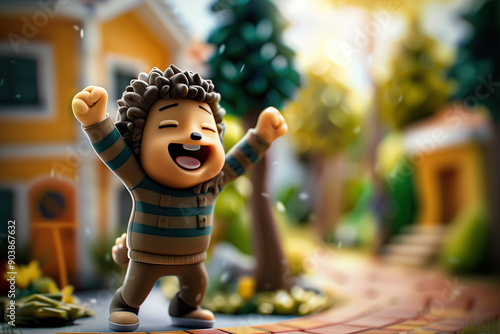 a happy little bear character