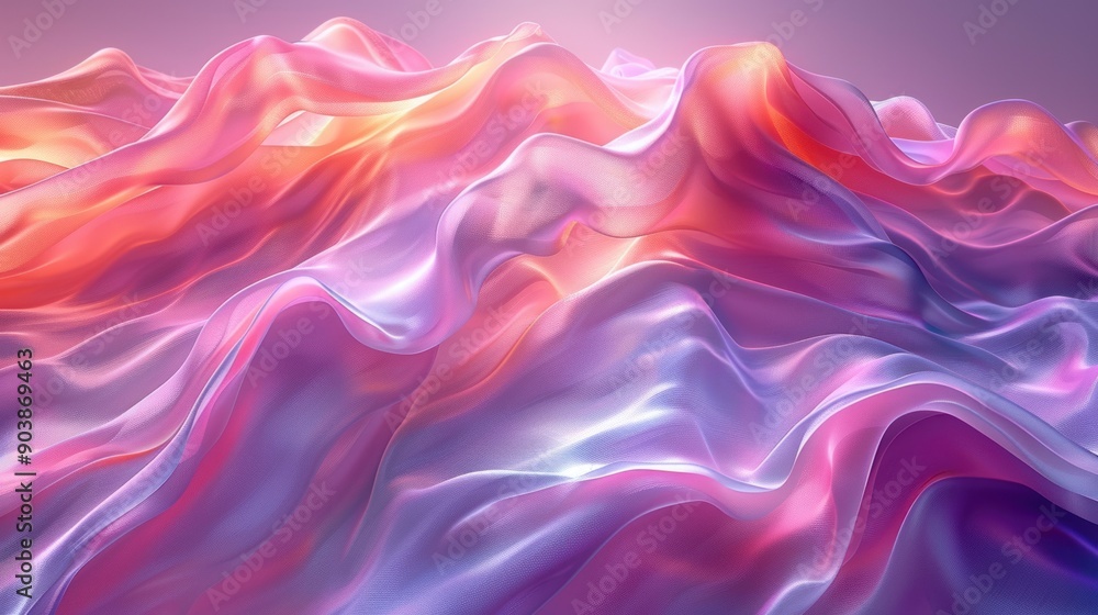 Fototapeta premium Abstract Purple and Orange Fabric Waves