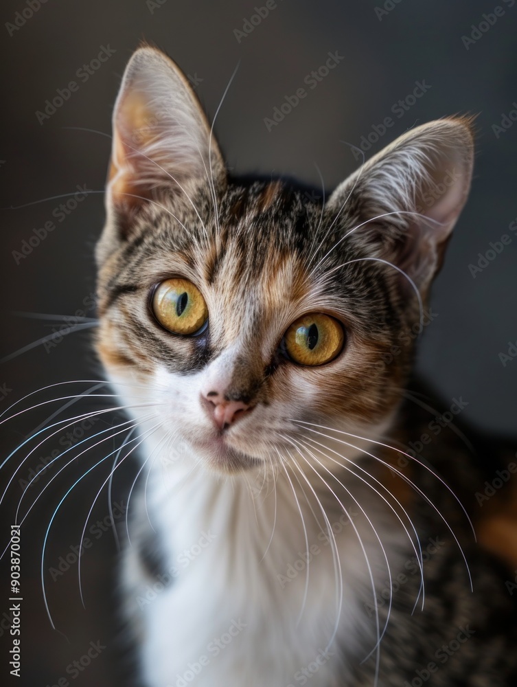 American Wirehair Cat Sitting Outdoors American Wirehair Cat Sitting Outdoors