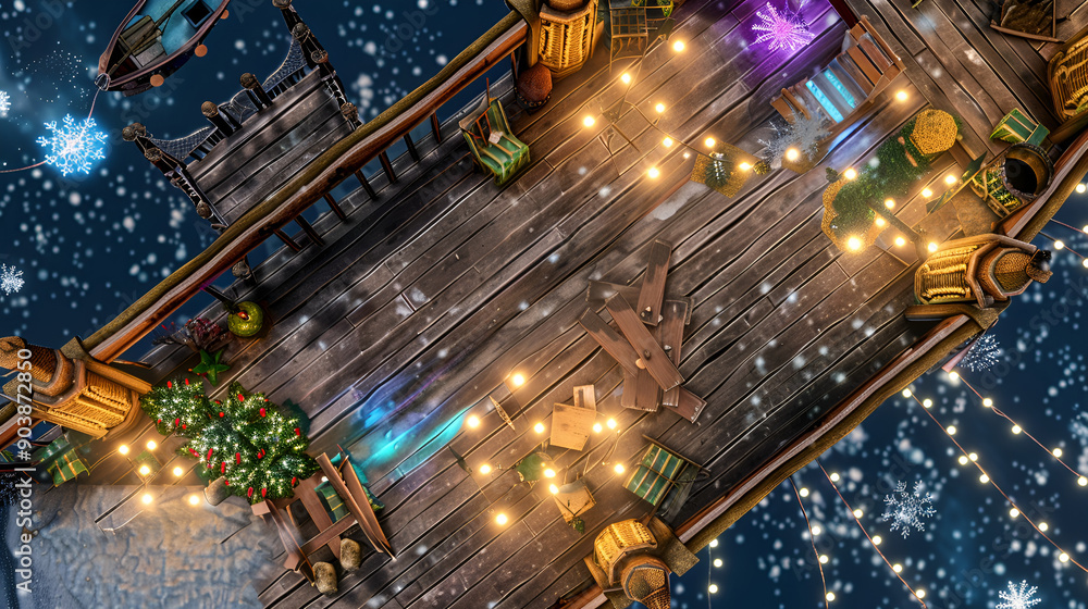 Christmas Battle Map - DnD, RPG Map for Dungeons and Dragons, Game Background, Top View, Winter Christmas Battle Map - DnD, RPG Map for Dungeons and Dragons, Game Background, Top View, Winter