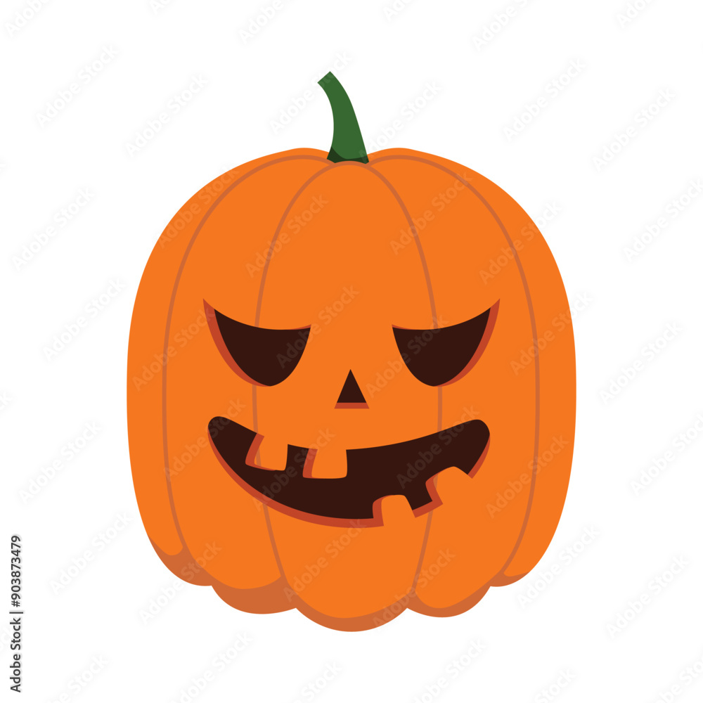 Funny Halloween orange pumpkin - Jack o'lantern. Vector illustration isolated on a white background Funny Halloween orange pumpkin - Jack o'lantern. Vector illustration isolated on a white background