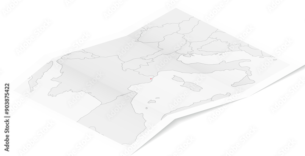 Isometric Map of Monaco with Flag Isometric Map of Monaco with Flag