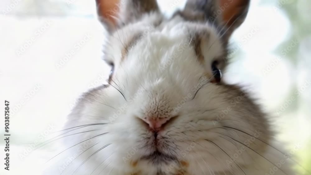 Close-Up of a Fluffy White Rabbit Close-Up of a Fluffy White Rabbit