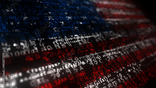 Fotografie USA digital technology flag