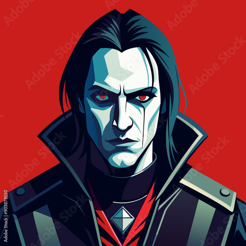 face of  balck-metal man vector illustration