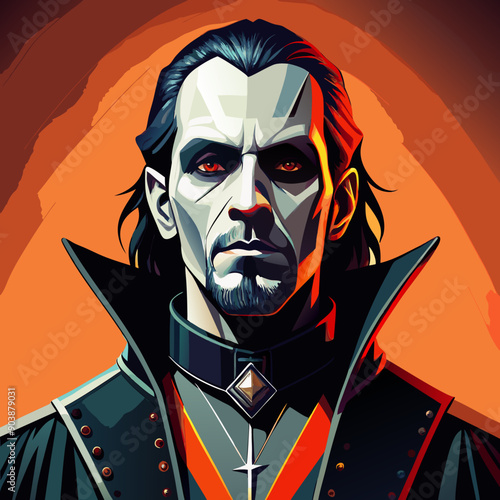 face of  balck-metal man vector illustration
