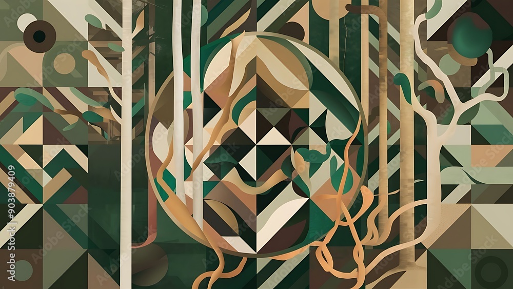 Modern Geometric Background Abstract Nature Forest Modern Geometric Background Abstract Nature Forest