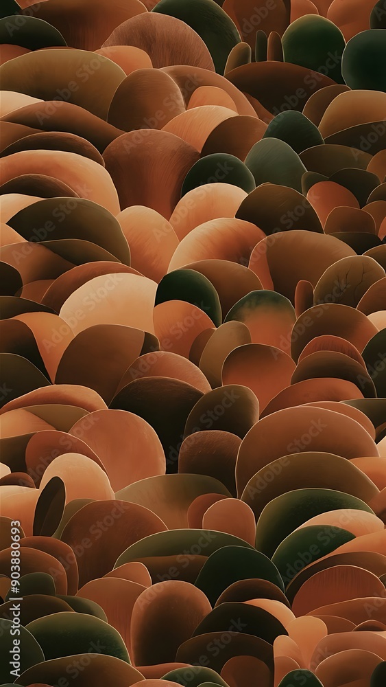 Obraz premium Abstract wallpaper of shapes in natural, earthy tones