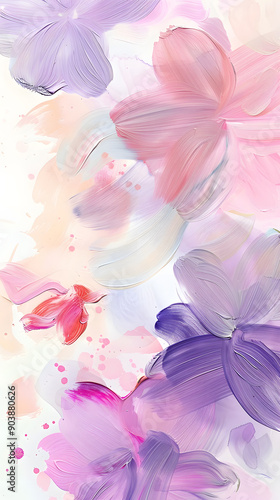 Wallpaper Mural Colorful abstract brush strokes on a white background with a petal like pattern Torontodigital.ca