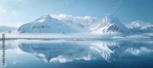 Wallpaper Mural Arctic snow mountain and lake. Generative AI technology.	
 Torontodigital.ca