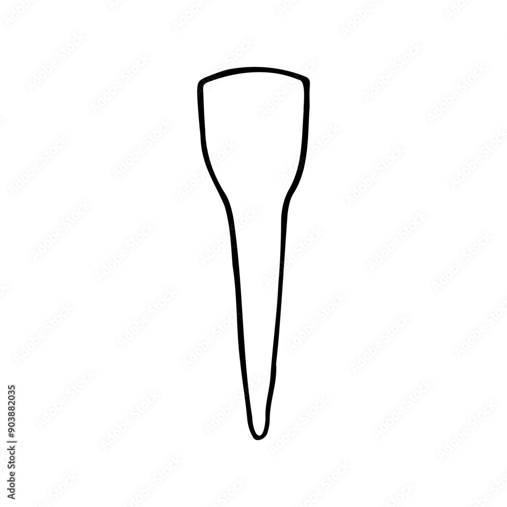 Tooth incisor with root drawing - hand-doodle Tooth incisor with root drawing - hand-doodle