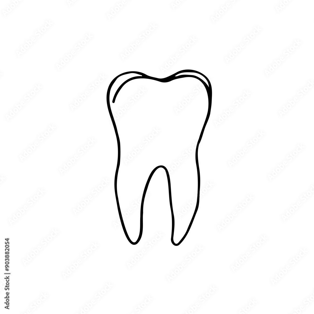 tooth molar root drawing - hand drawn doodle tooth molar root drawing - hand drawn doodle