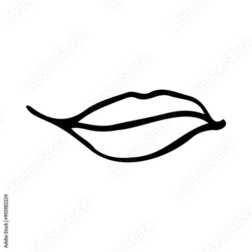 human lips in a grin - hand drawn doodle