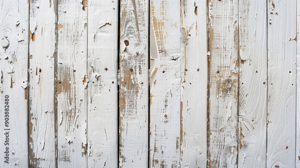 White Wooden Planks with Peeling Paint White Wooden Planks with Peeling Paint