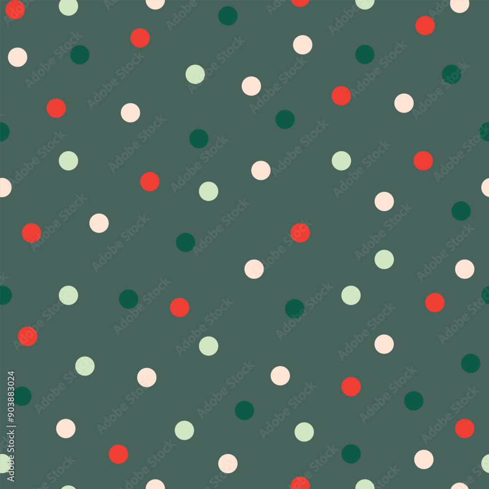 New Year, Merry Christmas red and green polka dots on a light green background Abstract polka dot seamless pattern in minimal, limited festive colors New Year, Merry Christmas red and green polka dots on a light green background Abstract polka dot seamless pattern in minimal, limited festive colors