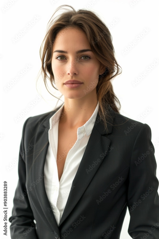 A businesswoman wearing formal suit isolated created with Generative AI A businesswoman wearing formal suit isolated created with Generative AI
