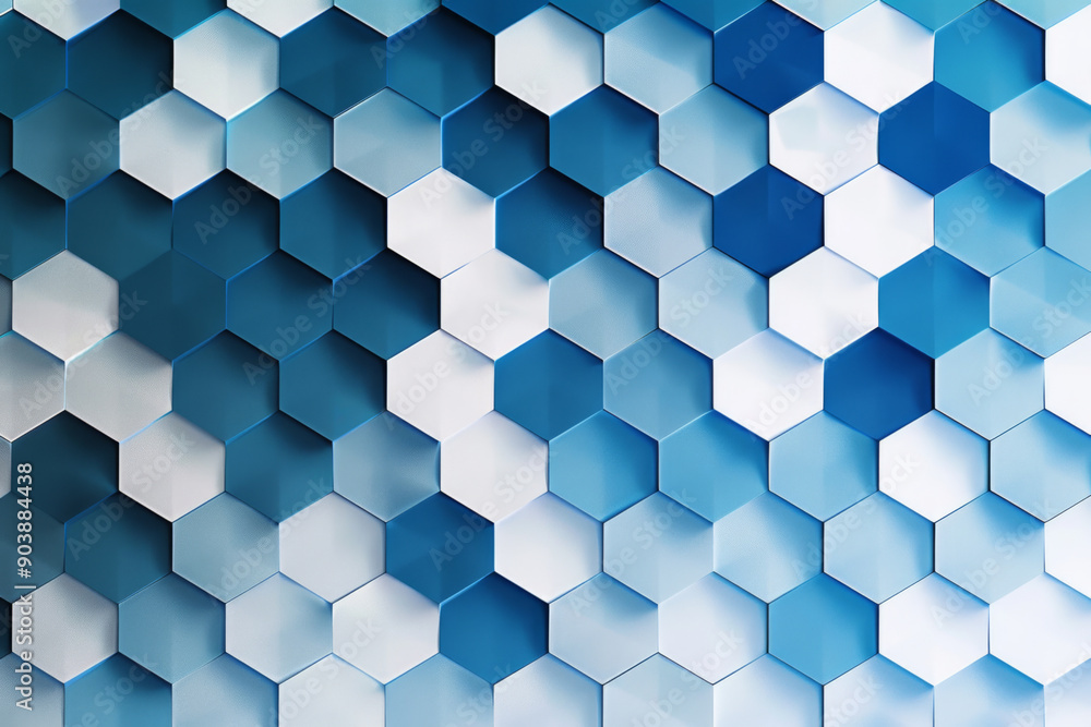 Abstract Blue and White Hexagonal Pattern Background Abstract Blue and White Hexagonal Pattern Background