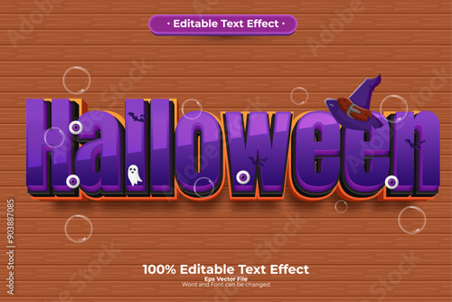 Halloween editable text effect in modern trend style