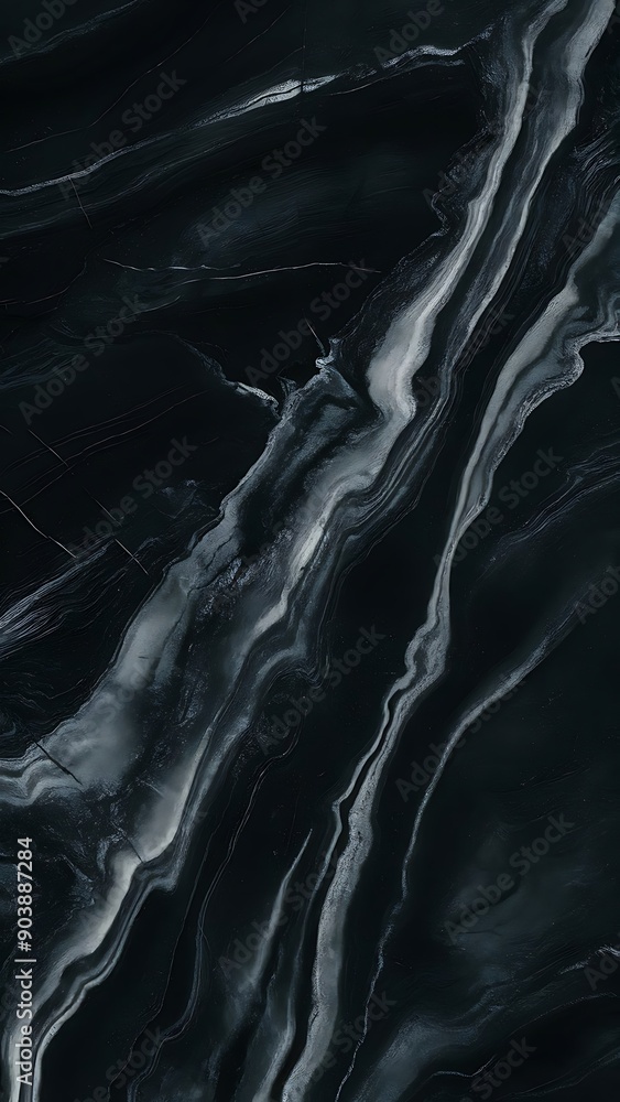 Fototapeta premium Smooth night black marbled surface background or wallpaper