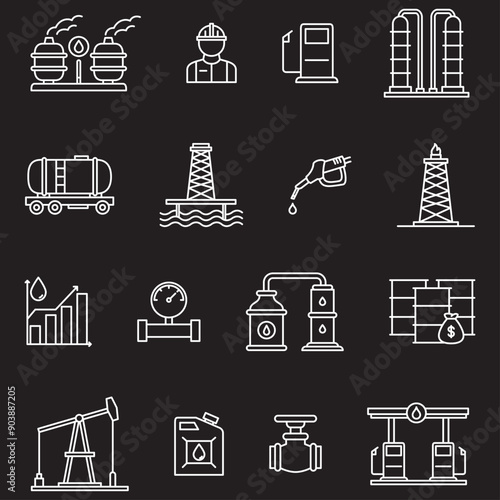 oil industry icons collection 
