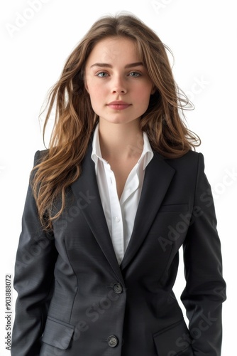 A businesswoman wearing formal suit isolated created with Generative AI